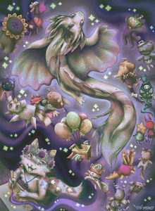 My awesome fursona Chi does a Chalkzone (anything she draws turns alive)